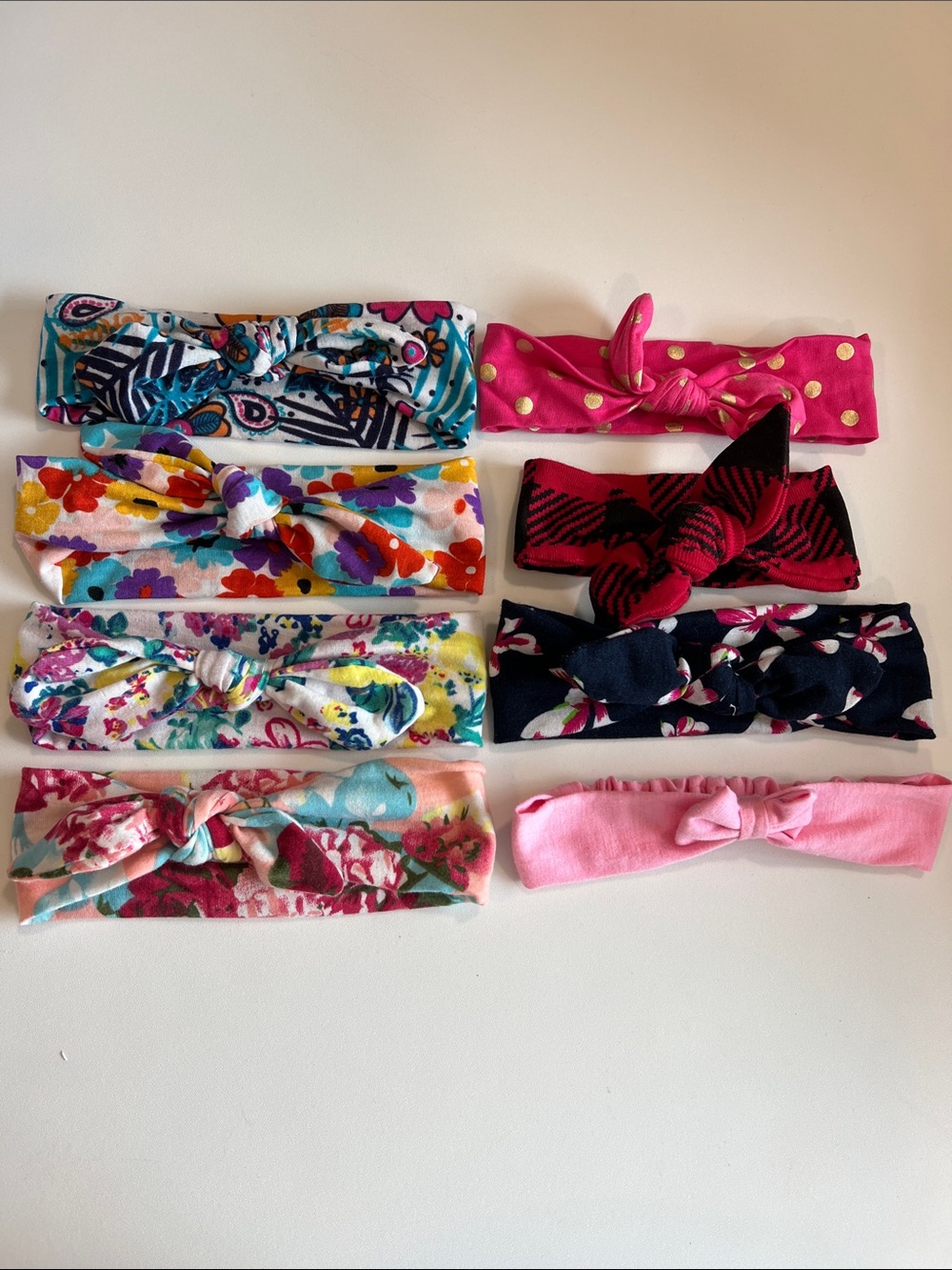 8 pc bundle of infant headbands/hair bands, floral, 6-9m